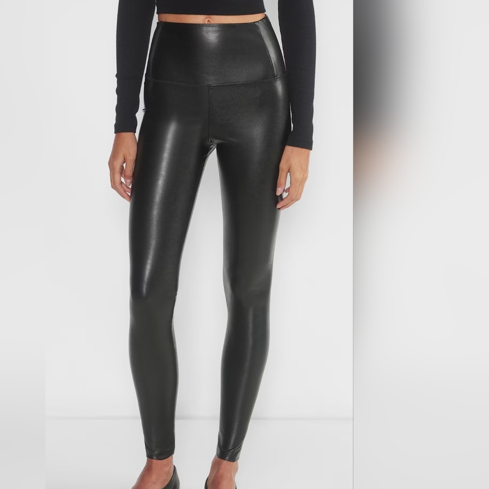 Wilfred Black Faux-Leather High-Waist Leggings